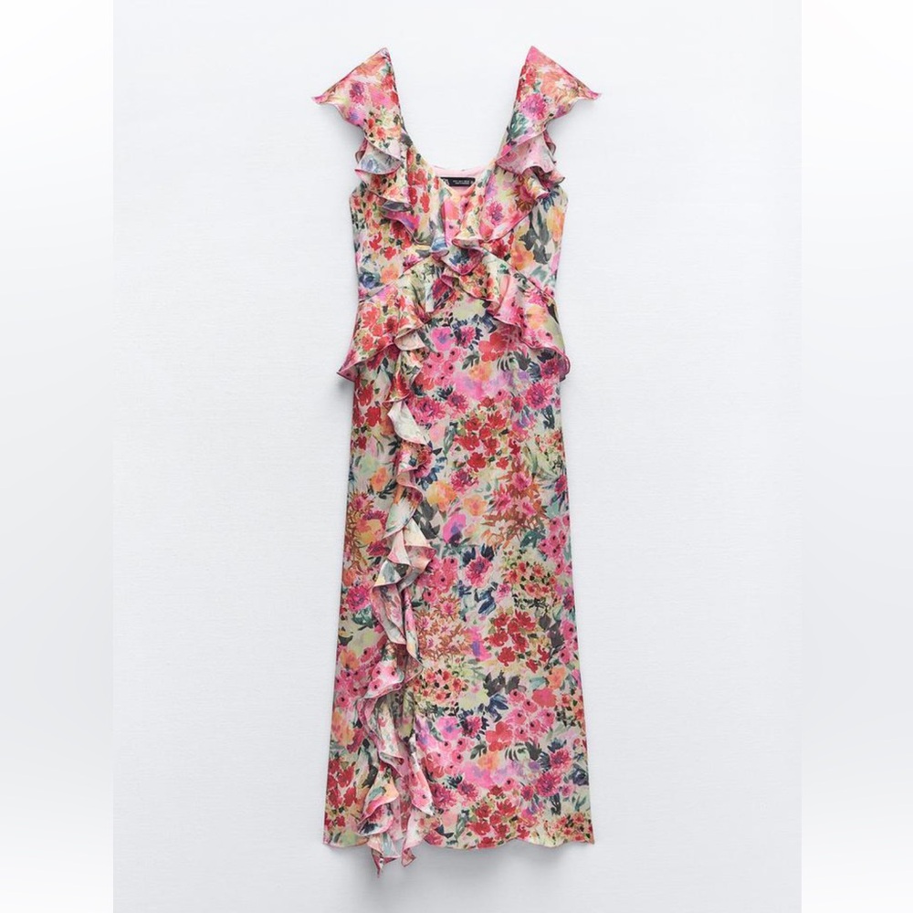 Zara Ruffled Floral Dress